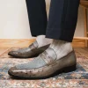 Outlet Marco di Milano Fangio Ostrich Penny Loafer Serpentine Grey