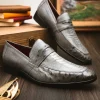 Outlet Marco di Milano Fangio Ostrich Penny Loafer Serpentine Grey