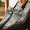 Outlet Marco di Milano Fangio Ostrich Penny Loafer Serpentine Grey