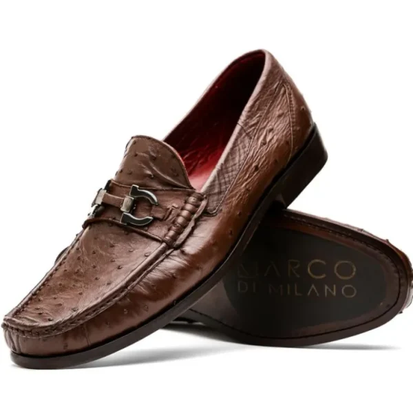 Hot Marco di Milano Ferrioni Ostrich Bit Loafer Brown
