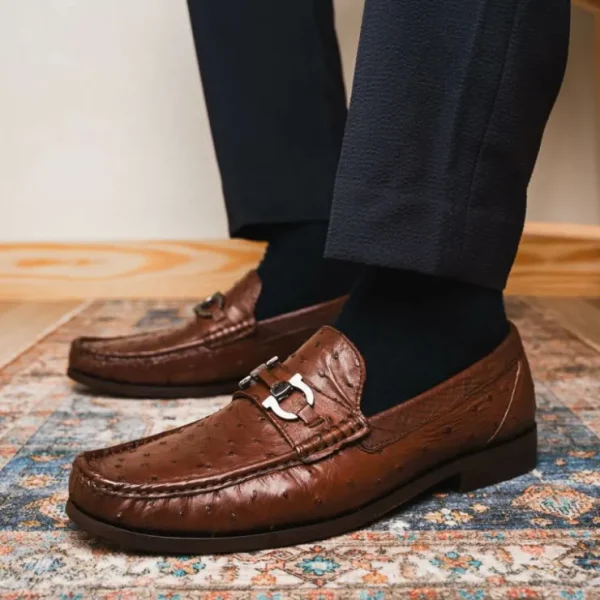 Hot Marco di Milano Ferrioni Ostrich Bit Loafer Brown