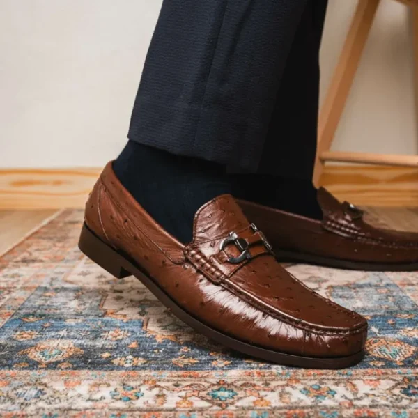 Hot Marco di Milano Ferrioni Ostrich Bit Loafer Brown