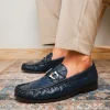 Online Marco di Milano Ferrioni Ostrich Bit Loafer Navy