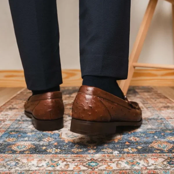 Hot Marco di Milano Ferrioni Ostrich Bit Loafer Brown