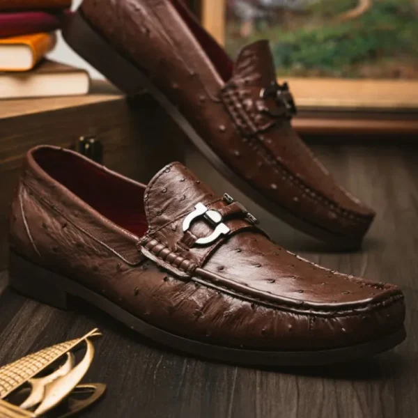 Hot Marco di Milano Ferrioni Ostrich Bit Loafer Brown