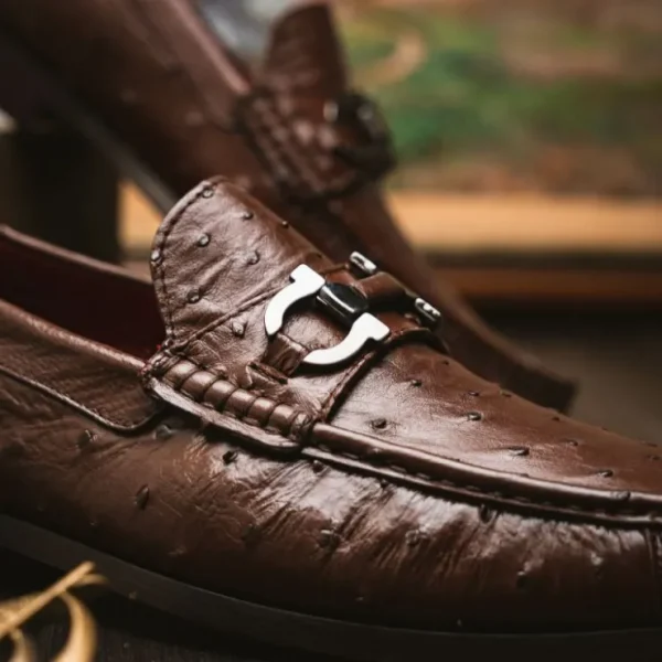 Hot Marco di Milano Ferrioni Ostrich Bit Loafer Brown