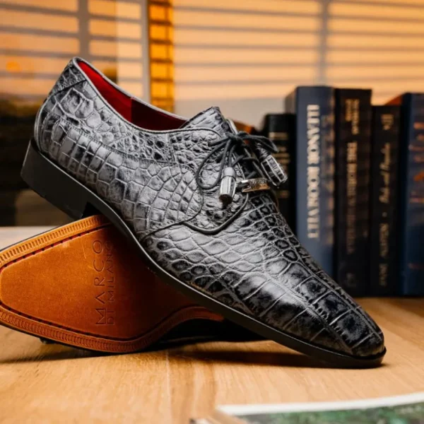 Discount Marco di Milano Fitipaldi Alligator Derby Rustic Grey RustiGrey