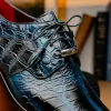 Shop Marco di Milano Fitipaldi Alligator Derby Rustic Navy RustiNavy