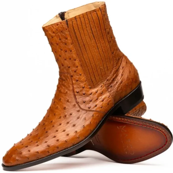 Sale Marco di Milano Giorgio Ostrich Quill Dress Boots Brandy