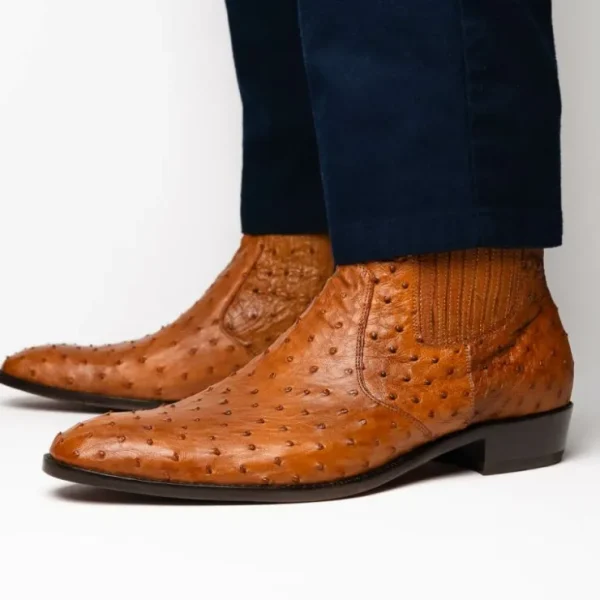 Sale Marco di Milano Giorgio Ostrich Quill Dress Boots Brandy