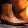 Sale Marco di Milano Giorgio Ostrich Quill Dress Boots Brandy