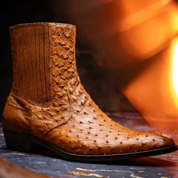 Sale Marco di Milano Giorgio Ostrich Quill Dress Boots Brandy