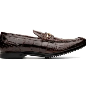 Fashion Marco di Milano Hugo Alligator Bit Loafers Brown