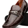 Fashion Marco di Milano Hugo Alligator Bit Loafers Brown
