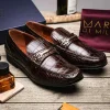 Fashion Marco di Milano Hugo Alligator Bit Loafers Brown