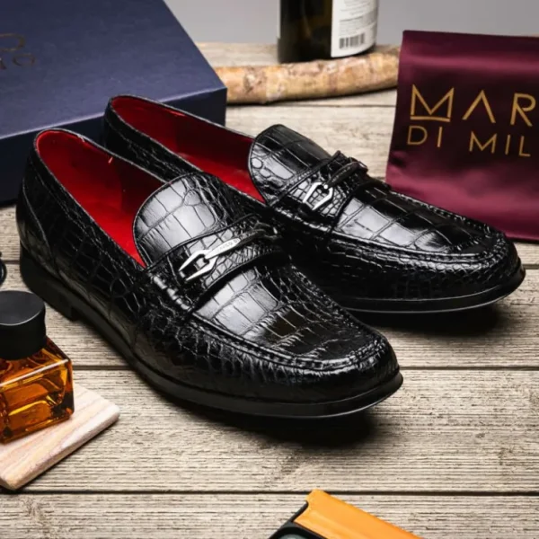 marco_di_milano_hugo_alli_4.webp Clearance Marco di Milano Hugo Alligator Bit Loafers Black