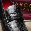Clearance Marco di Milano Hugo Alligator Bit Loafers Black