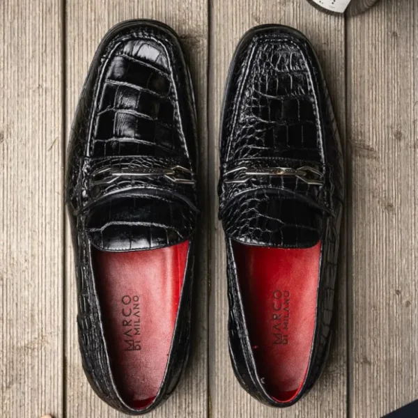 marco_di_milano_hugo_alli_7.webp Clearance Marco di Milano Hugo Alligator Bit Loafers Black