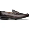 Online Marco di Milano Hugo Lizard & Calfskin Bit Loafers Brown