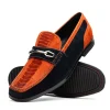Cheap Marco di Milano Hugo Sueded Ostrich Leg Bit Loafers Orange / Blue