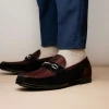 Best Marco di Milano Hugo Sueded Ostrich Leg Bit Loafers Wine / Black