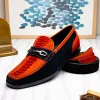 Cheap Marco di Milano Hugo Sueded Ostrich Leg Bit Loafers Orange / Blue