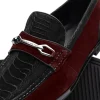 Fashion Marco di Milano Hugo Sueded Ostrich Leg Bit Loafers Black / Wine