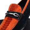 Cheap Marco di Milano Hugo Sueded Ostrich Leg Bit Loafers Orange / Blue