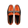 Online Marco di Milano Hugo Sueded Ostrich Leg Bit Loafers Orange / Black