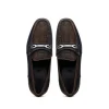 Store Marco di Milano Hugo Sueded Ostrich Leg Bit Loafers Brown / Navy