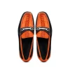 Cheap Marco di Milano Hugo Sueded Ostrich Leg Bit Loafers Orange / Blue