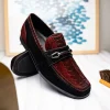 Best Marco di Milano Hugo Sueded Ostrich Leg Bit Loafers Wine / Black
