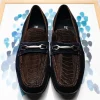 Store Marco di Milano Hugo Sueded Ostrich Leg Bit Loafers Brown / Navy