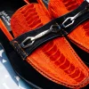 Cheap Marco di Milano Hugo Sueded Ostrich Leg Bit Loafers Orange / Blue