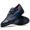 Flash Sale Marco di Milano John Woven Caiman Crocodile Oxford Navy