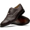 Shop Marco di Milano John Woven Caiman Crocodile Oxford Brown