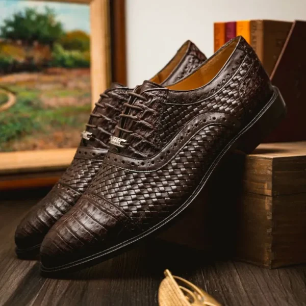 marco_di_milano_john_wove_10-3.webp Shop Marco di Milano John Woven Caiman Crocodile Oxford Brown