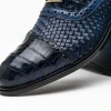 Flash Sale Marco di Milano John Woven Caiman Crocodile Oxford Navy