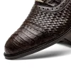 Shop Marco di Milano John Woven Caiman Crocodile Oxford Brown