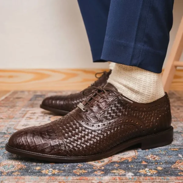 marco_di_milano_john_wove_5-3.webp Shop Marco di Milano John Woven Caiman Crocodile Oxford Brown
