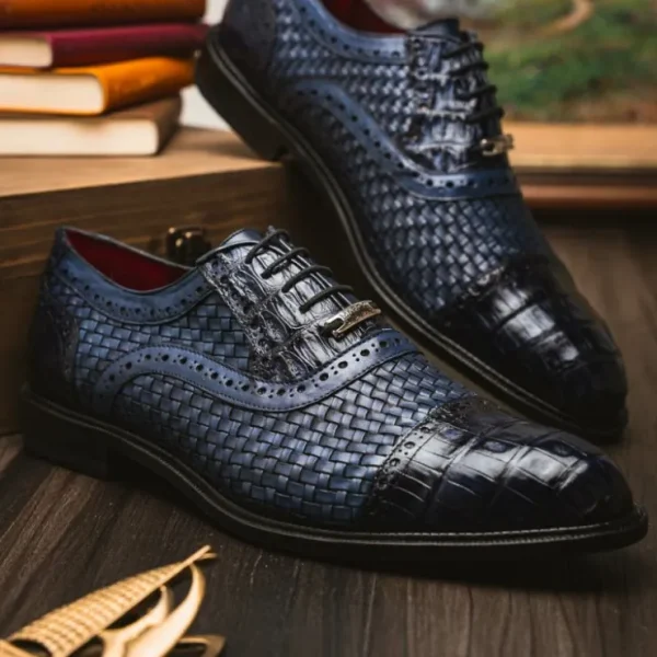 marco_di_milano_john_wove_8-2.webp Flash Sale Marco di Milano John Woven Caiman Crocodile Oxford Navy