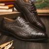 Shop Marco di Milano John Woven Caiman Crocodile Oxford Brown