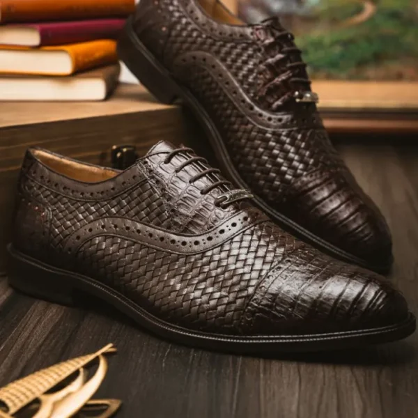 marco_di_milano_john_wove_8-3.webp Shop Marco di Milano John Woven Caiman Crocodile Oxford Brown