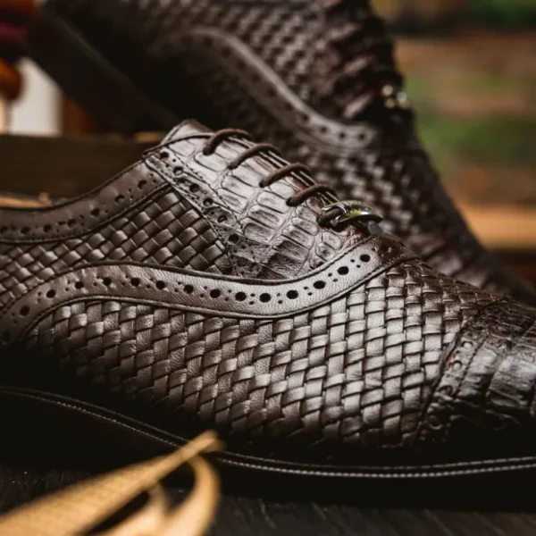 marco_di_milano_john_wove_9-3.webp Shop Marco di Milano John Woven Caiman Crocodile Oxford Brown