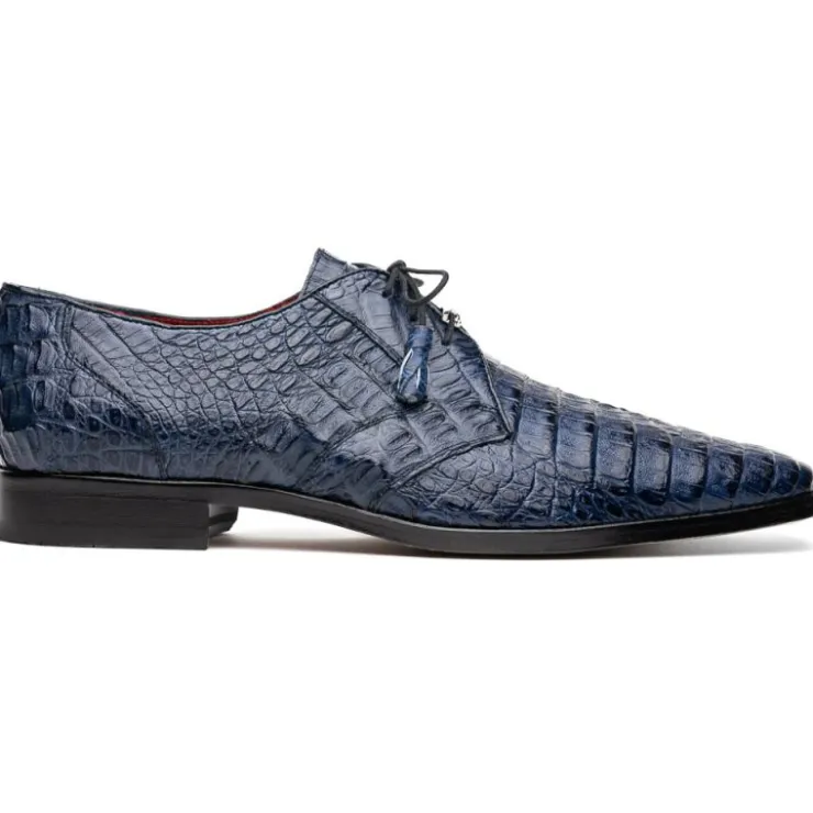 Outlet Marco di Milano Lacio Caiman Crocodile Derby Navy