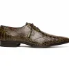 Flash Sale Marco di Milano Lacio Caiman Crocodile Derby Wood Green WoodGreen