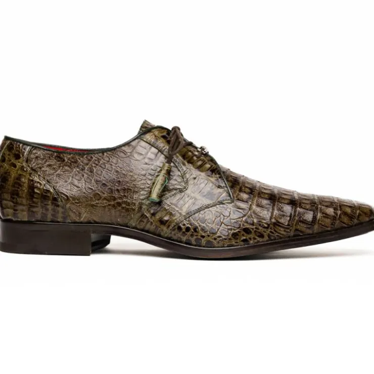 Flash Sale Marco di Milano Lacio Caiman Crocodile Derby Wood Green WoodGreen