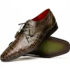 Flash Sale Marco di Milano Lacio Caiman Crocodile Derby Wood Green WoodGreen