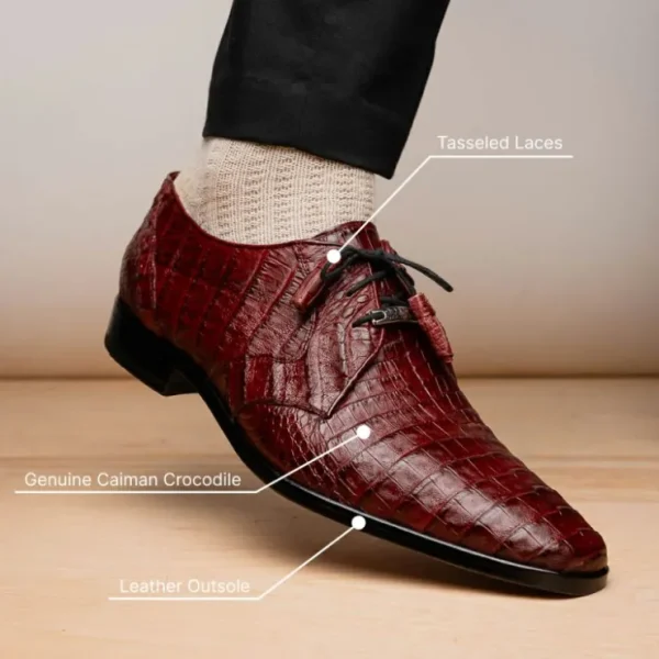 Sale Marco di Milano Lacio Caiman Crocodile Derby Wine