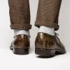 Flash Sale Marco di Milano Lacio Caiman Crocodile Derby Wood Green WoodGreen